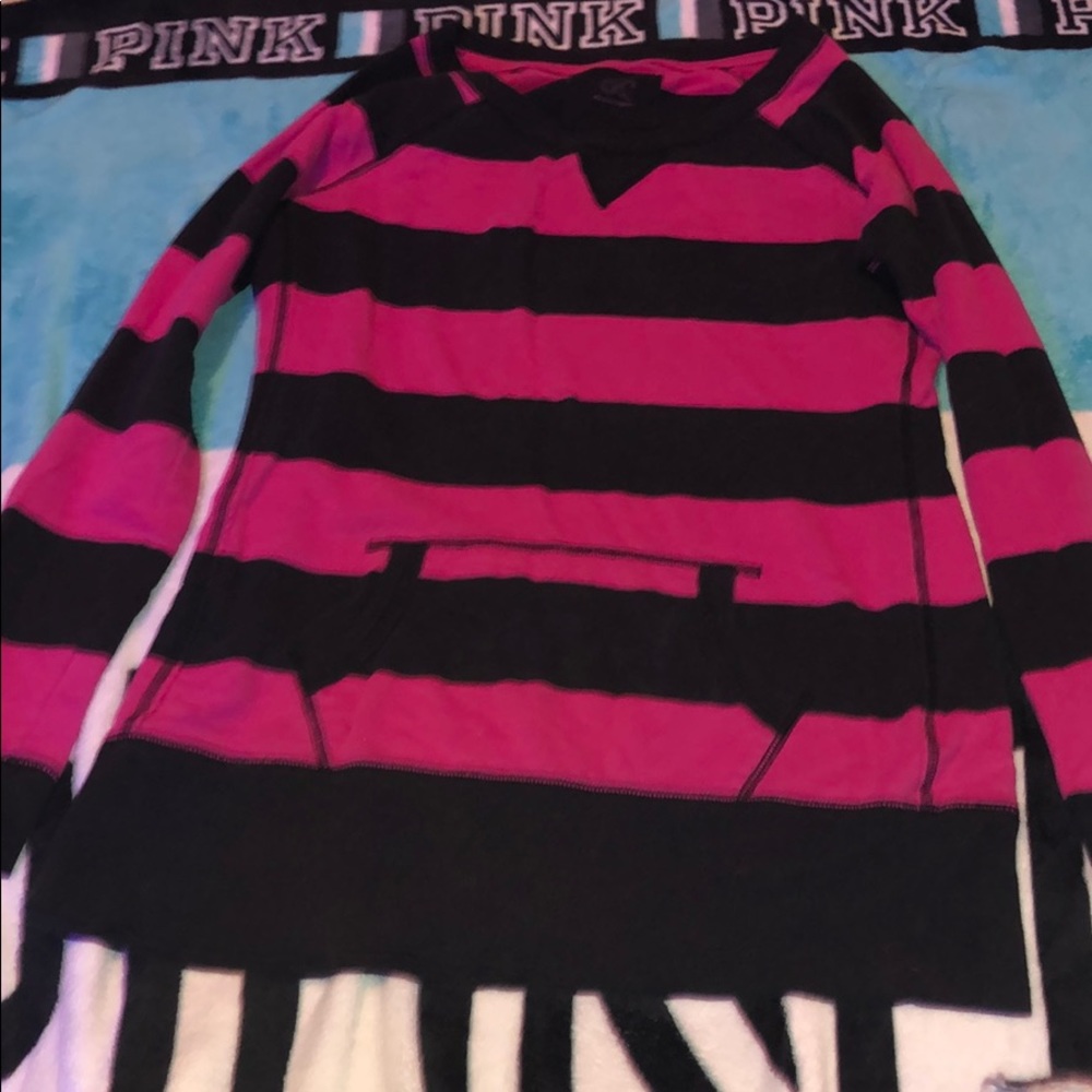 pink & black striped sweater 🎆